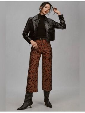 Maeve by Anthropologie Colette Leopard Print Wide-Leg Pants